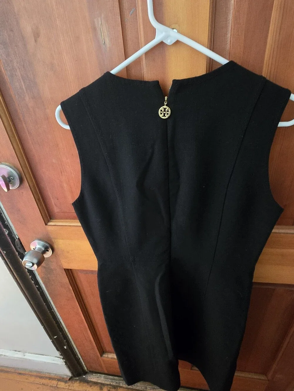 Tory Burch Black Sleeveless Mini Dress with Gold Zippers